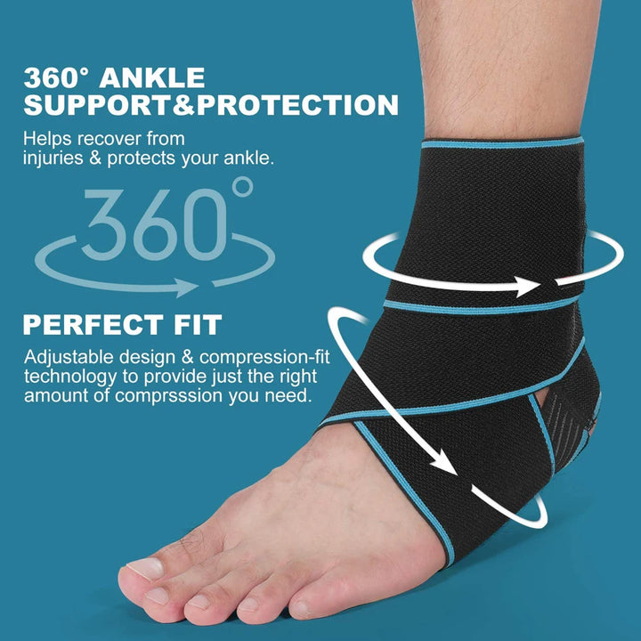 TopRunn 1PCS Professional Sports Ankle Strain Wraps Bandages Elastic Ankle Support Brace Protector For Fitness Running