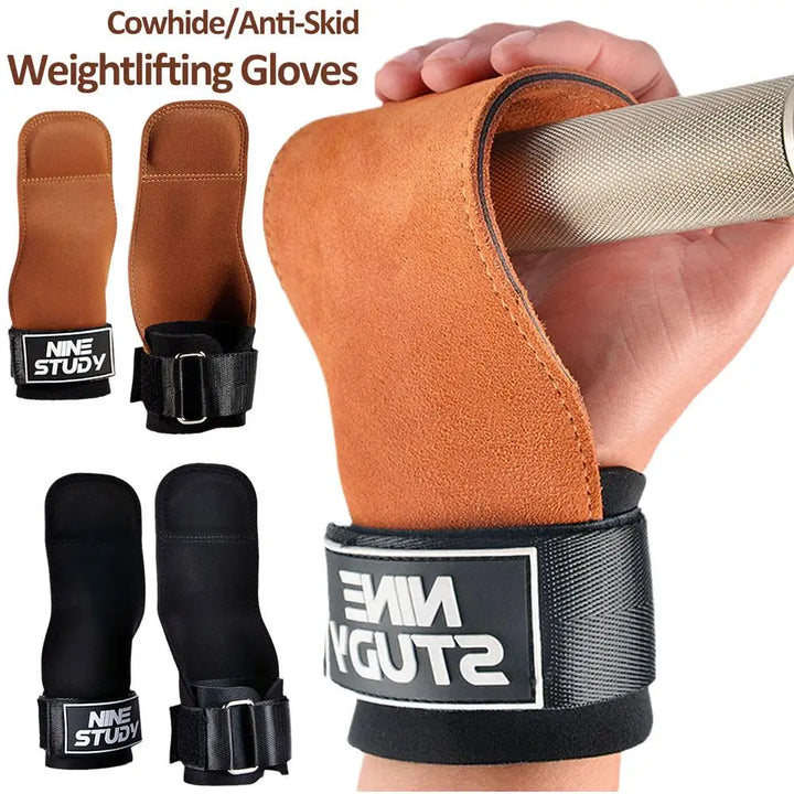 1pair Gym Gloves Grips Anti-skid Weight Power Belt Pads Crossfit Workout Fitness Deadlift Belt Gloves Lifti R4j8