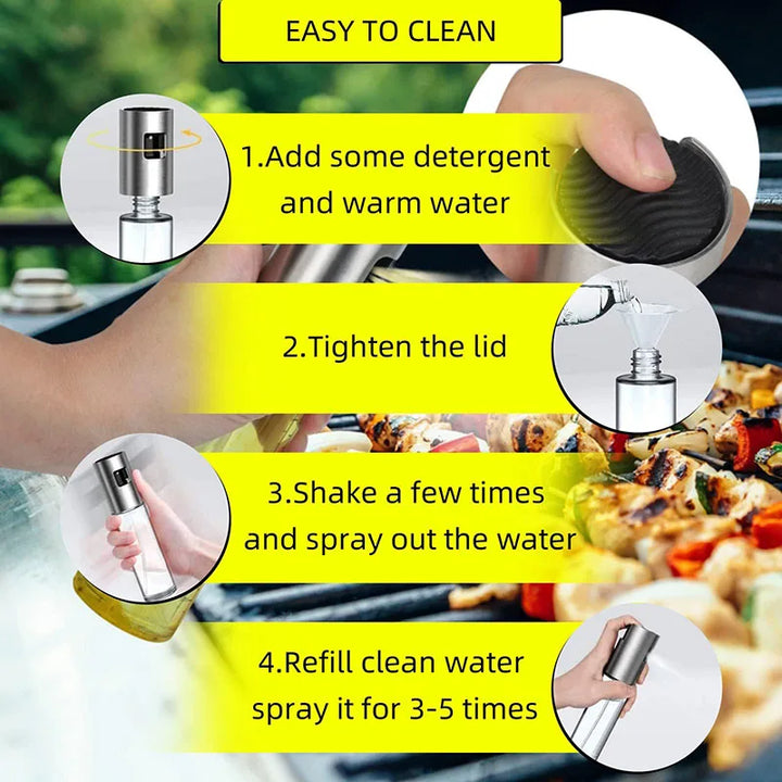 Kitchen Oil Spray Cooking Oil Bottle 100/165/215ml Olive Oil Sprayer Barbecue Oil Dispenser Glass Baking Sauce Sprayer Container