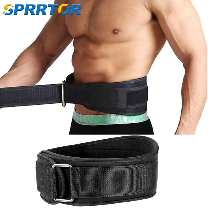 1Pcs Gym Weightlifting Belt Adjustable Waist Back Support Squat Dumbbell Barbell Deadlifts Training Fitness(Black and Blue)