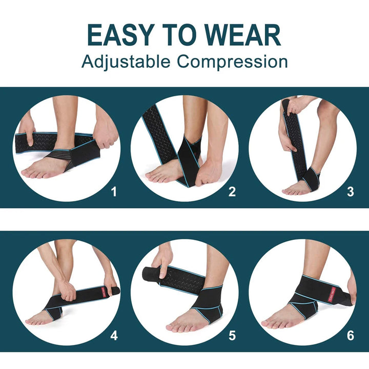 TopRunn 1PCS Professional Sports Ankle Strain Wraps Bandages Elastic Ankle Support Brace Protector For Fitness Running