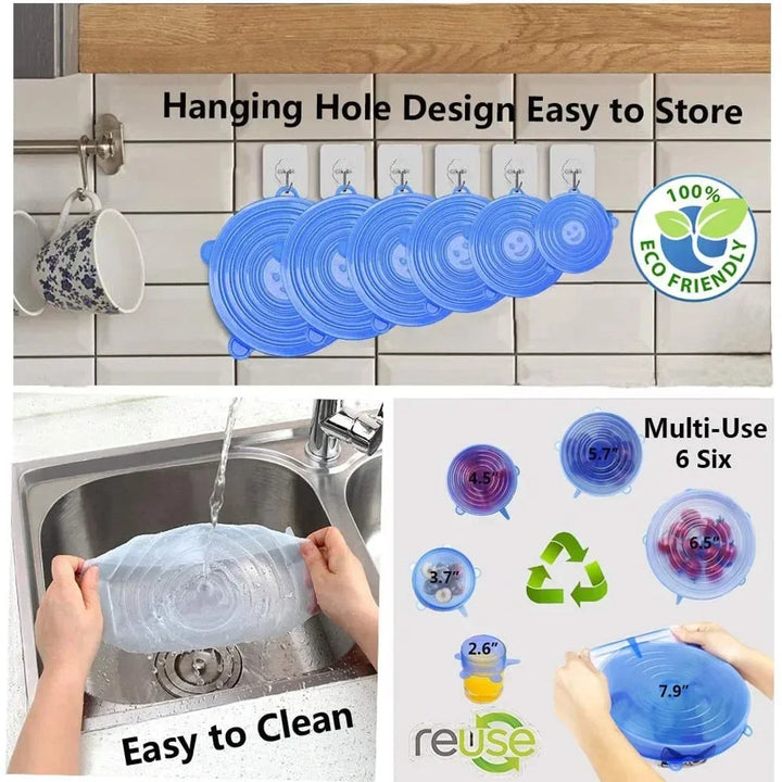 Food Silicone Cover Housewares Kitchen Storage and Organization Fresh-keeping Sealable Bowl Elastic Packaging Lid Lids for Cans