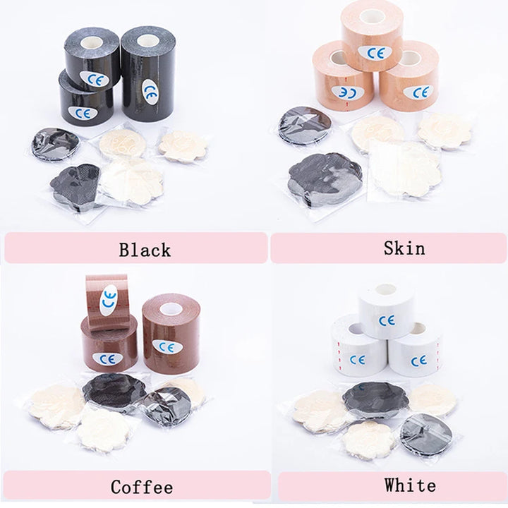 5/3.8/2.5cm Chest Patch Tape Women's Invisible Boob Pull Up Anti-sweat  Invisible Gather Breast Stickers Lingerie Tapes