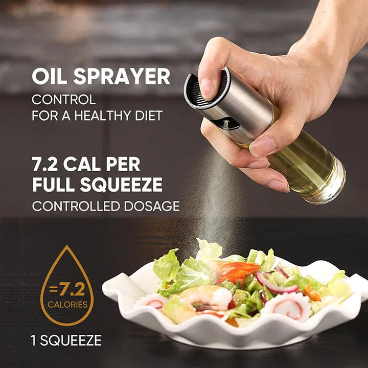 Kitchen Oil Spray Cooking Oil Bottle 100/165/215ml Olive Oil Sprayer Barbecue Oil Dispenser Glass Baking Sauce Sprayer Container