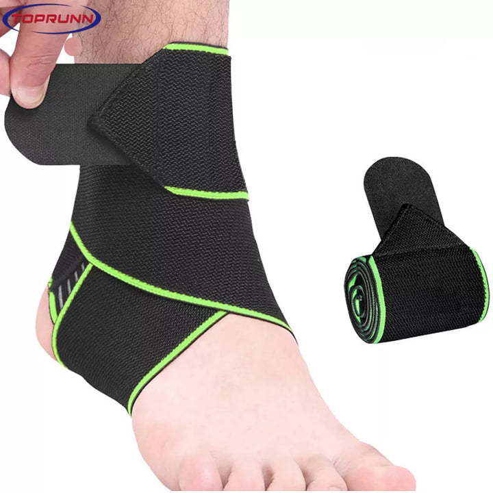 TopRunn 1PCS Professional Sports Ankle Strain Wraps Bandages Elastic Ankle Support Brace Protector For Fitness Running