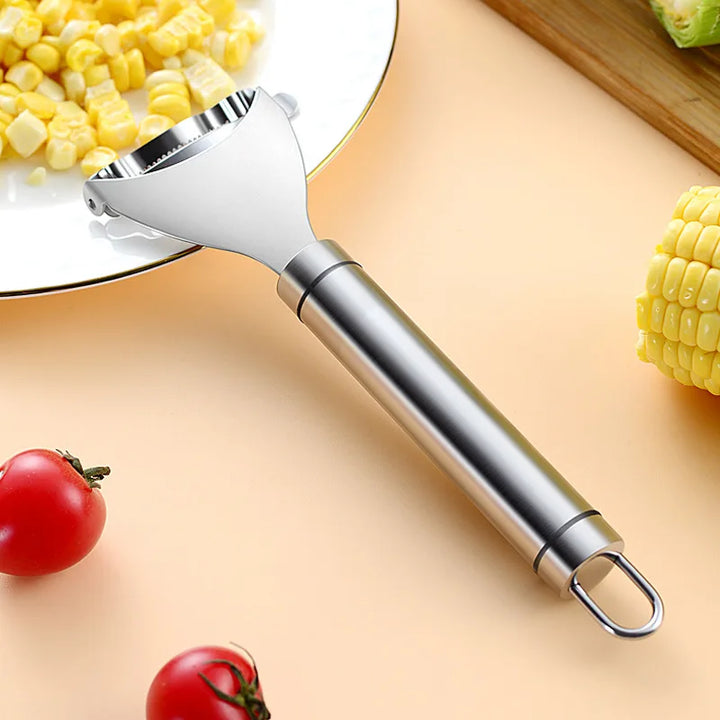 Corn Stripper Corns Threshing Stainless Steel Upgrade of blade Stripper Peeler Corn Kerneler Peeler Fruit Vegetable Kitchen