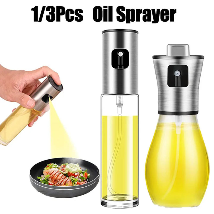 Kitchen Oil Spray Cooking Oil Bottle 100/165/215ml Olive Oil Sprayer Barbecue Oil Dispenser Glass Baking Sauce Sprayer Container