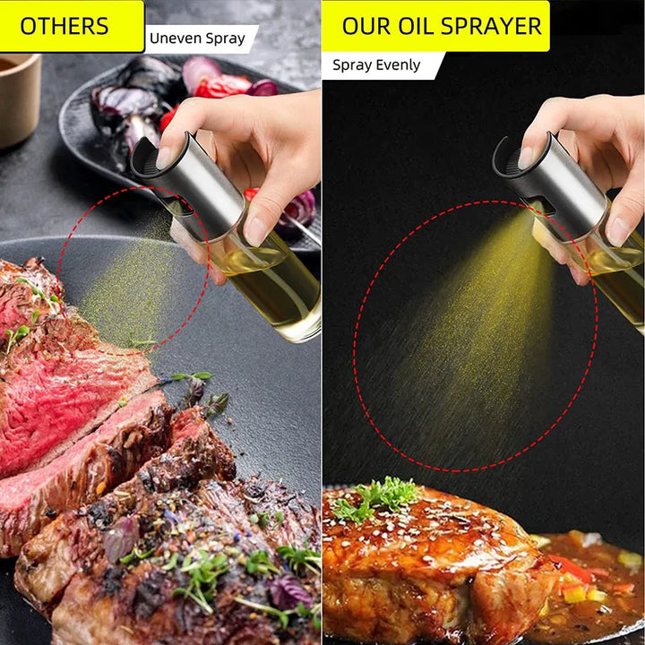 Kitchen Oil Spray Cooking Oil Bottle 100/165/215ml Olive Oil Sprayer Barbecue Oil Dispenser Glass Baking Sauce Sprayer Container