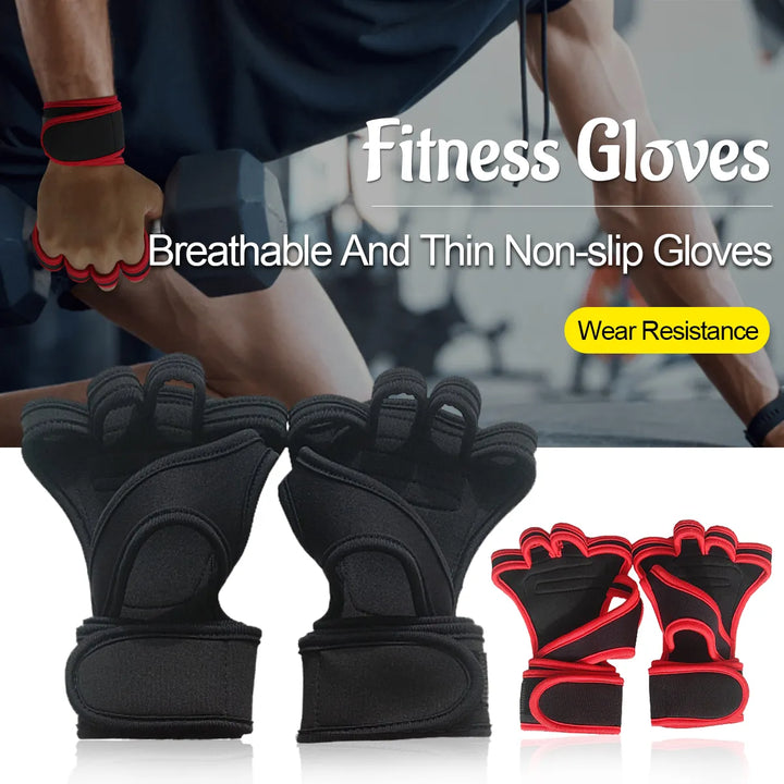 Workout Gloves Wrist Wraps for Men and Women Exercise Gloves for Weight Lifting Cycling Gym Fitness Cross Training Breathable